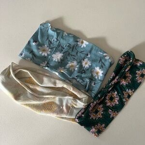 Floral Headband Set in Blue, Cream, and Green